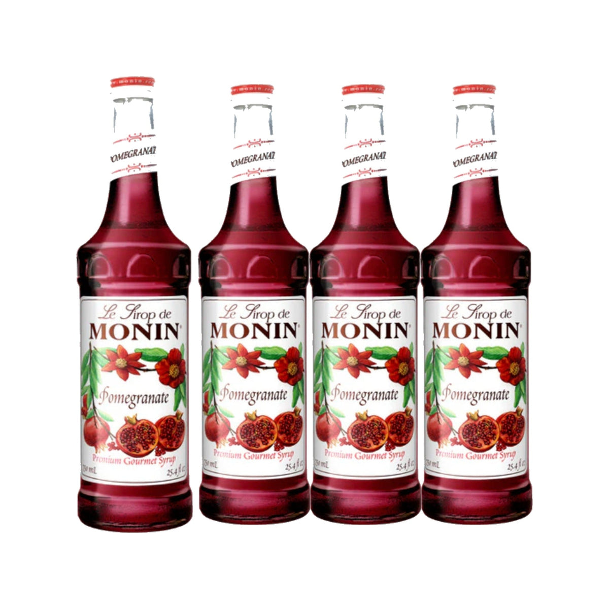 Monin Pomegranate Syrup 1L Plastic Bottle, case of four 1L bottles