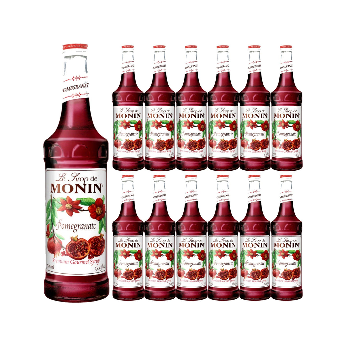 Monin Pomegranate Syrup 750ml Glass Bottle, case of 12 bottles