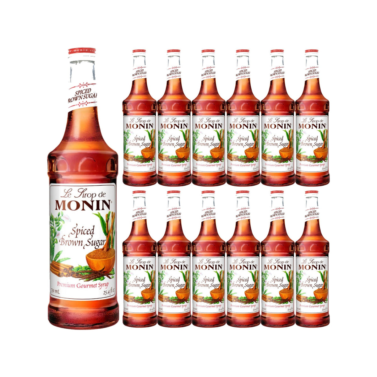 Monin Spiced Brown Sugar Syrup 750ml Glass Bottle, case of 12 bottles