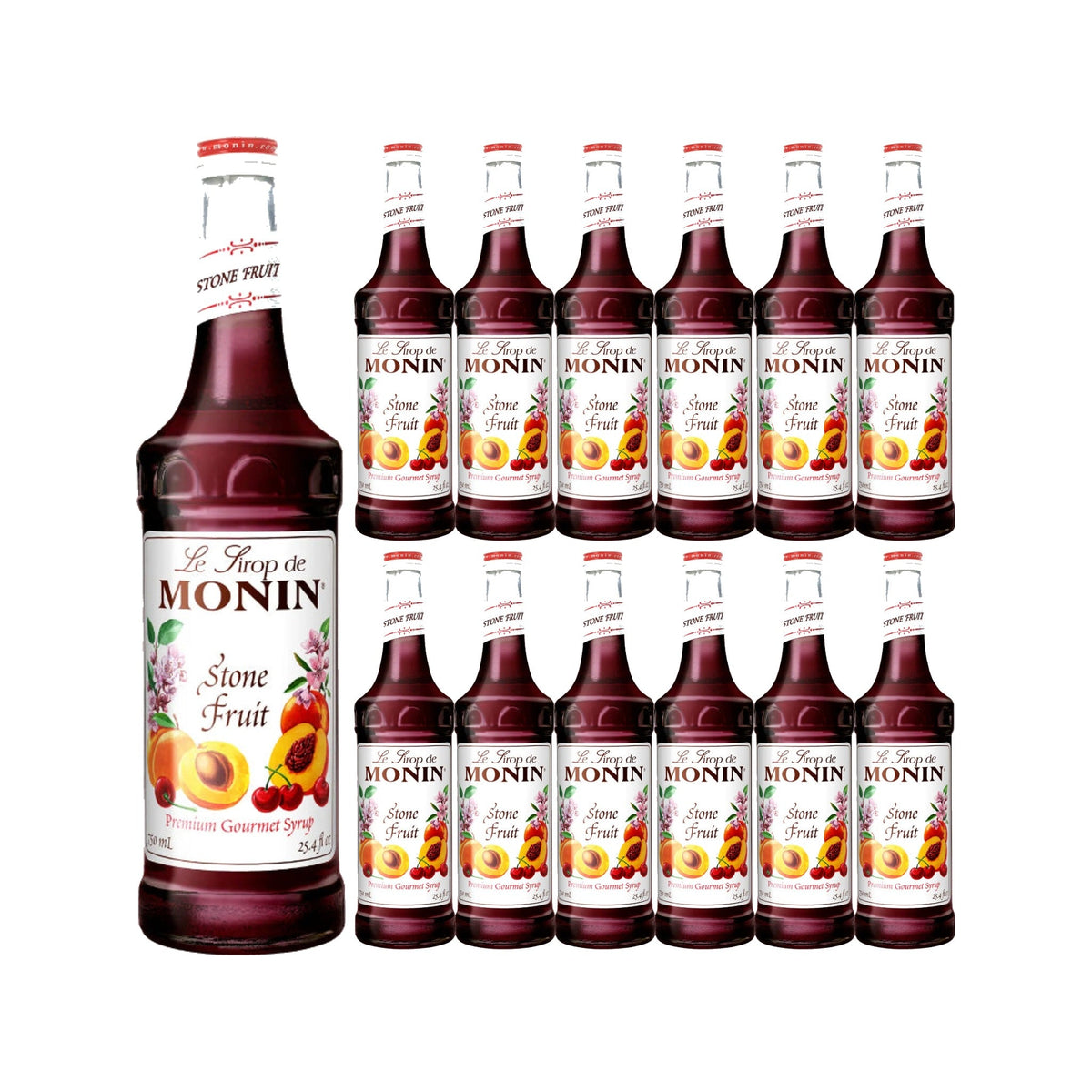 Monin Stone Fruit Syrup 750ml Glass Bottle, case of 12 bottles