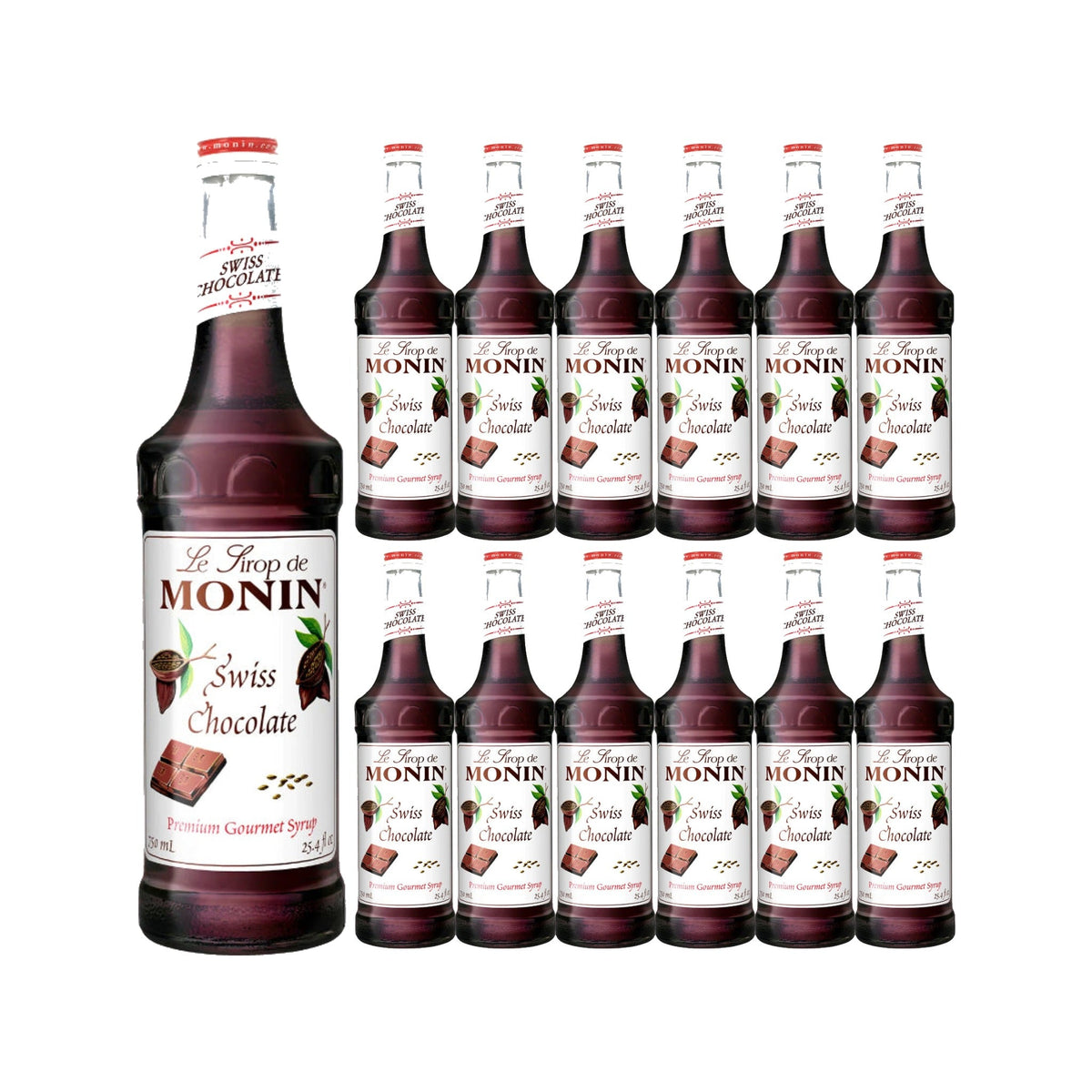Monin Swiss Chocolate Syrup 750ml Glass Bottle, case of 12 bottles