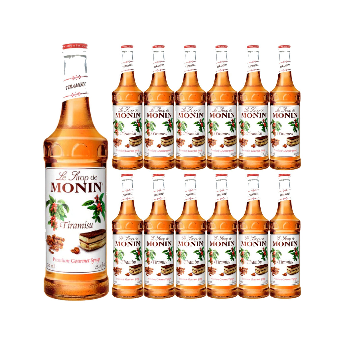 Monin Tiramisu Syrup 750 ml Glass Bottle, case of 12 bottles