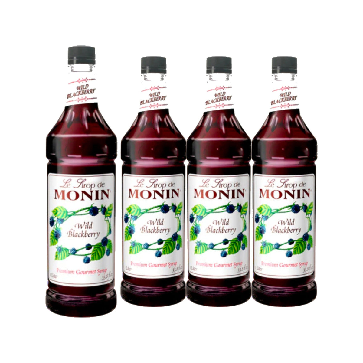 Monin Wild Blackberry Syrup 1L Plastic Bottle, case of four 1L bottles