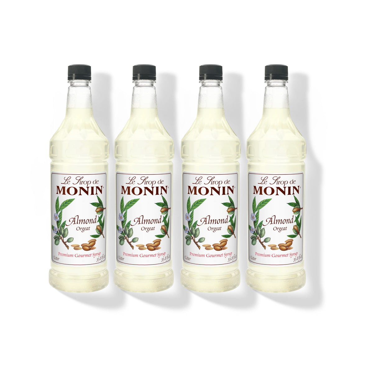Monin Almond (Orgeat) Syrup 1L Plastic Bottle (Pack of 4)