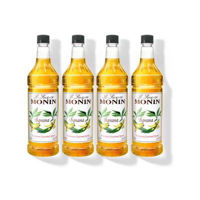 Monin Banana Syrup 1L Plastic Bottle (Pack of 4)