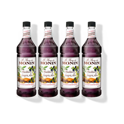 Monin Blackberry Sangria Mix Syrup 1L Plastic Bottle (Pack of 4)