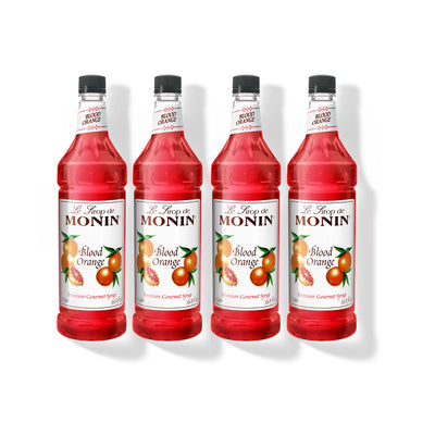 Monin Blood Orange Syrup 1L Plastic Bottle (Pack of 4)