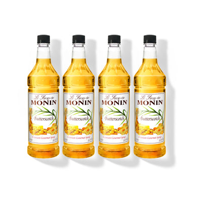 Monin Butterscotch Syrup 1L Plastic Bottle (Pack of 4)