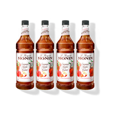 Monin Caramel Apple Butter Syrup 1L Plastic Bottle (Pack of 4)