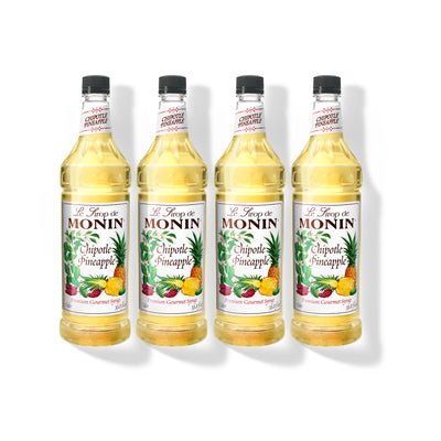 Monin Chipotle Pineapple Syrup 1L Plastic Bottle (Pack of 4)