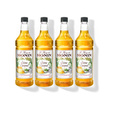 Monin Crème Caramel Syrup 1L Plastic Bottle (Pack of 4)