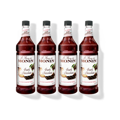 Monin Dark Chocolate Syrup 1L Plastic Bottle (Pack of 4)