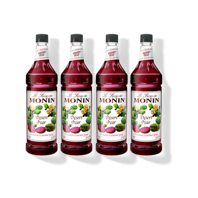 Monin Desert Pear Syrup 1L Plastic Bottle (Pack of 4)