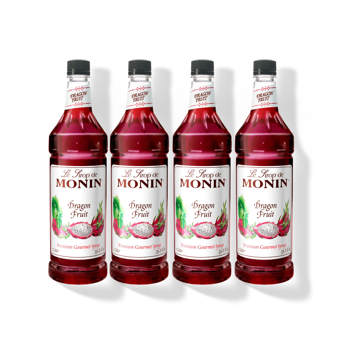 Monin Dragon Fruit Syrup 1L Plastic Bottle (Pack of 4)