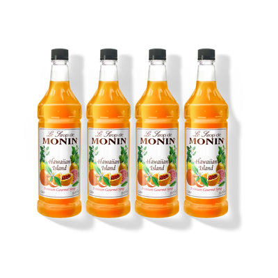 Monin Hawaiian Island Syrup 1L Plastic Bottle (Pack of 4)