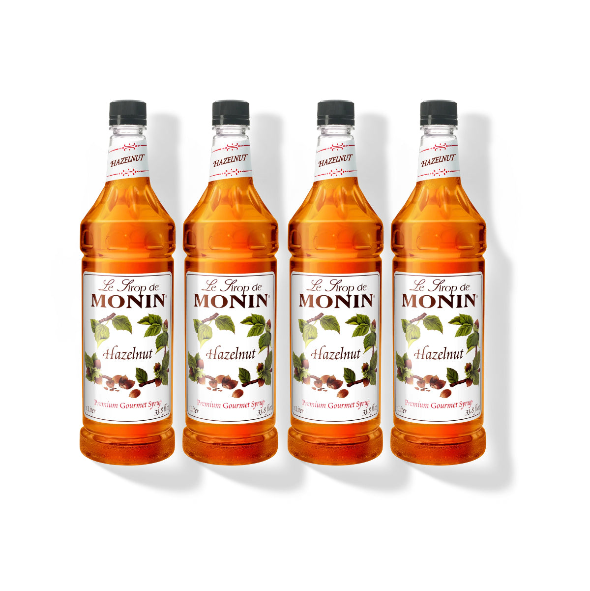 Monin Hazelnut Syrup 1L Plastic Bottle (Pack of 4)