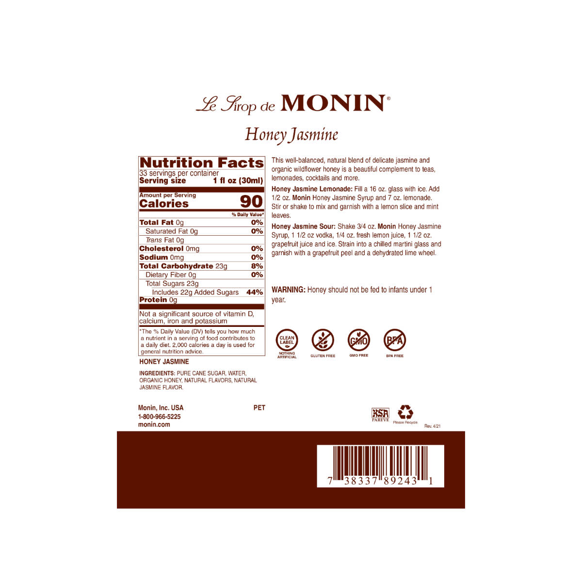 MoninHoneyJasmine1LLabel-TheKitchenBarista