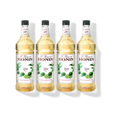 Monin Lime Syrup 1L Plastic Bottle (Pack of 4)