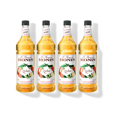Monin Lychee Syrup 1L Plastic Bottle (Pack of 4)