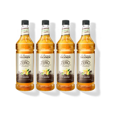 Monin Natural Zero Vanilla 1L Plastic Bottles (Pack of 4)