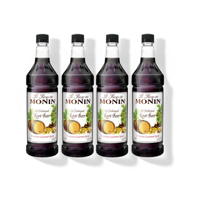 Monin Old Fashioned Root Beer Syrup 1L Plastic Bottle (Pack of 4)