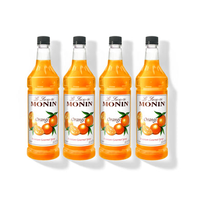 Monin Orange Syrup 1L Plastic Bottle (Pack of 4)