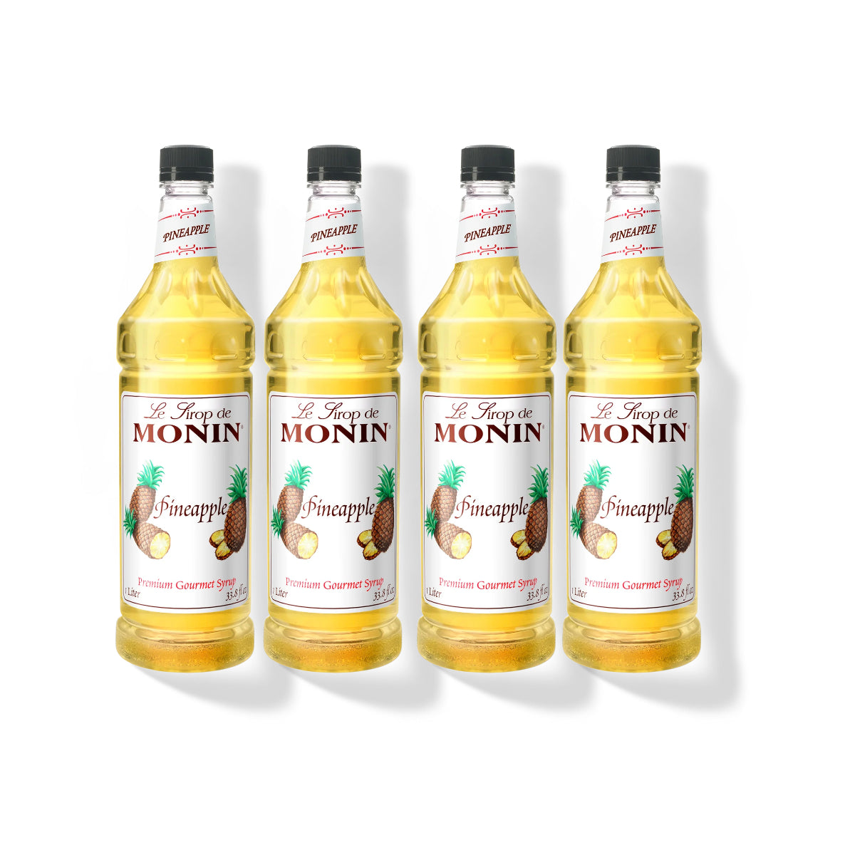 Monin Pineapple Syrup 1L Plastic Bottle (Pack of 4)