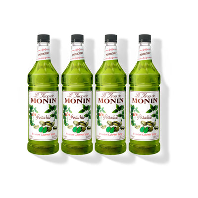 Monin Pistachio Syrup 1L Plastic Bottle (Pack of 4)