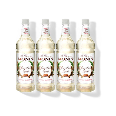 Monin Pure Cane Syrup 1L Plastic Bottle (Pack of 4)