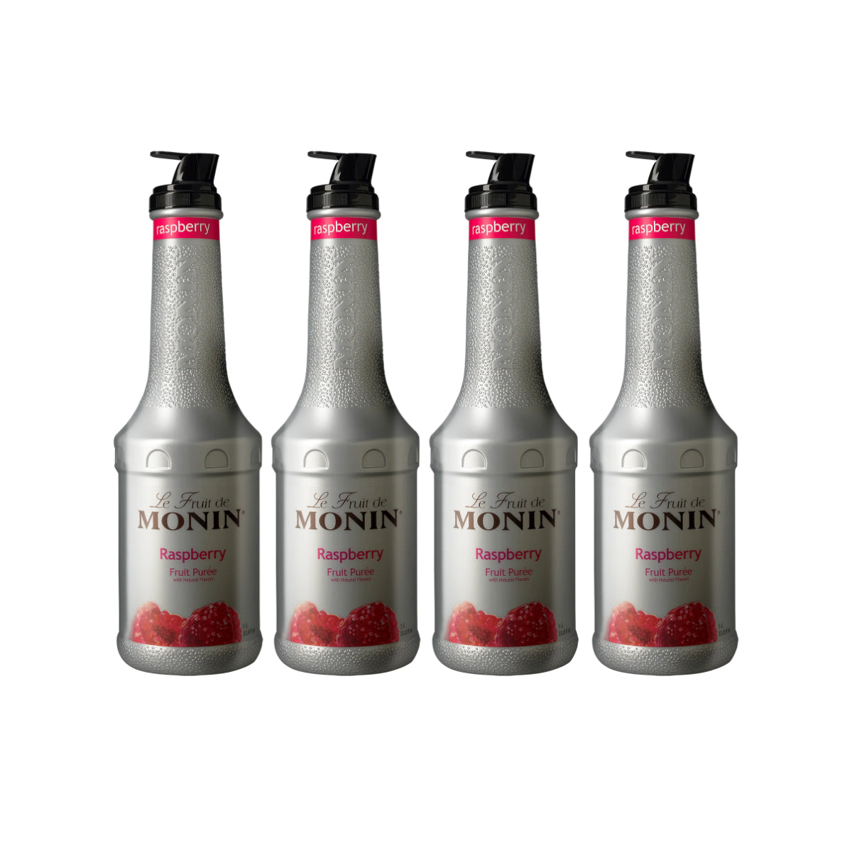 Monin Raspberry Puree 1L Plastic Bottle (Pack of 4)