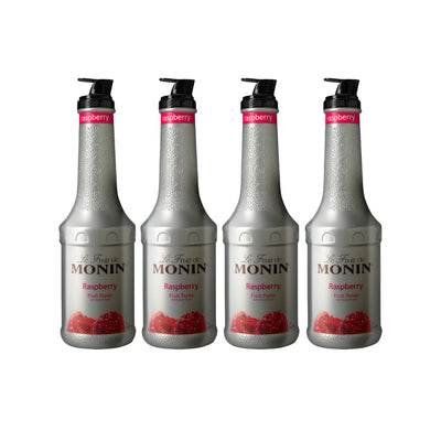 Monin Raspberry Puree 1L Plastic Bottle (Pack of 4)