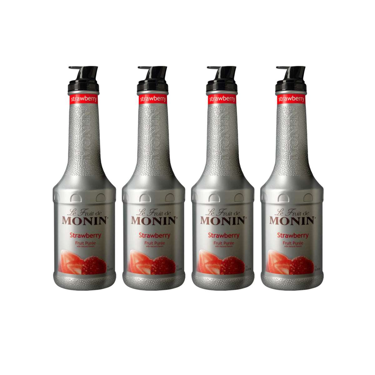 Monin Strawberry Fruit Puree 1L (Pack of 4)