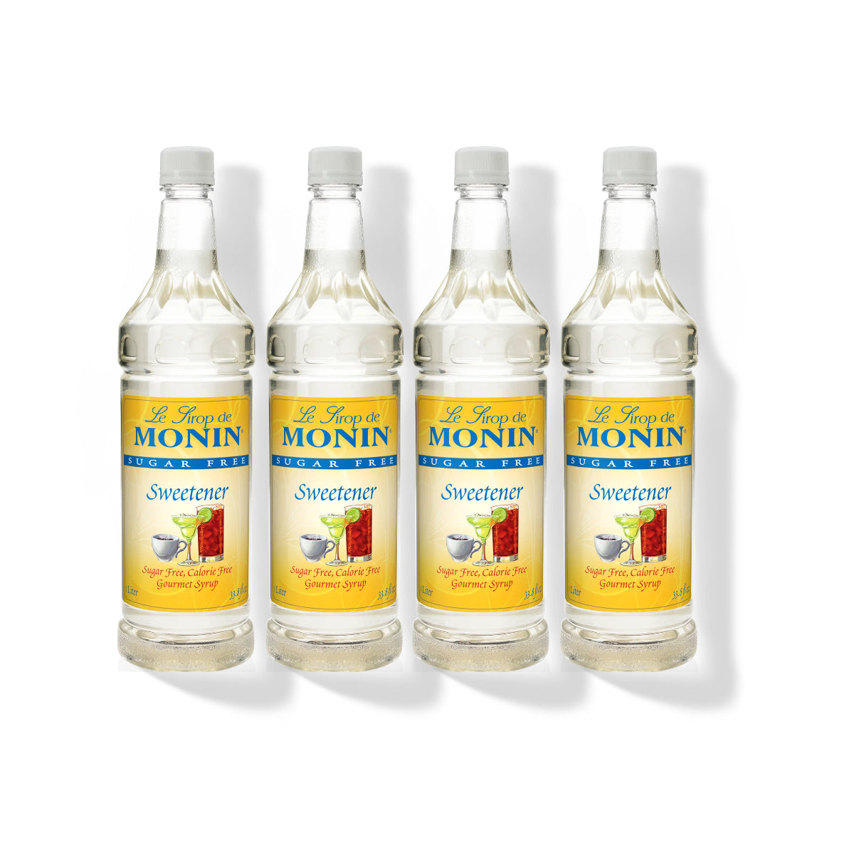 Monin Sugar Free Sweetener 1L Plastic Bottle (Pack of 4)