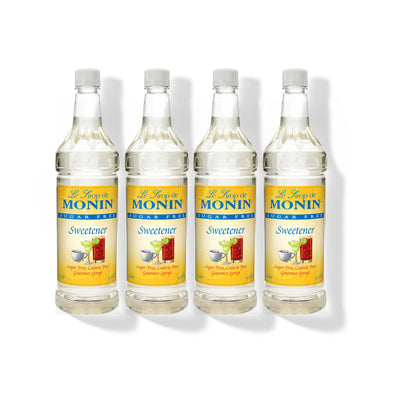 Monin Sugar Free Sweetener 1L Plastic Bottle (Pack of 4)