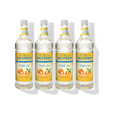 Monin Sugar free Triple Sec Syrup 1L Plastic Bottle (Pack of 4)