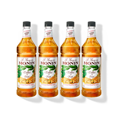 Monin Toffee Nut Syrup 1L Plastic Bottle (Pack of 4)
