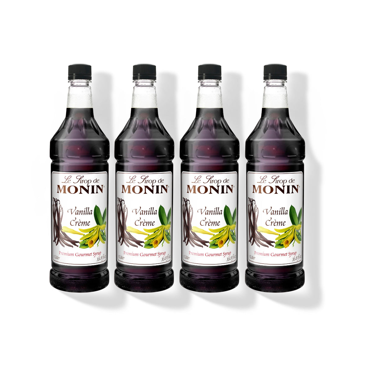 Monin Vanilla Crème Syrup 1L Plastic Bottle (Pack of 4)