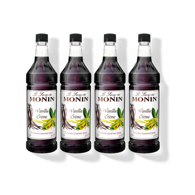 Monin Vanilla Crème Syrup 1L Plastic Bottle (Pack of 4)