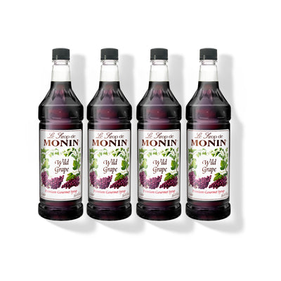 Monin Wild Grape Syrup 1L Plastic Bottle (Pack of 4)