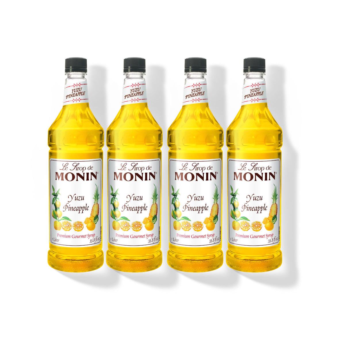 Monin Yuzu Pineapple Syrup 1L Plastic Bottle (Pack of 4)