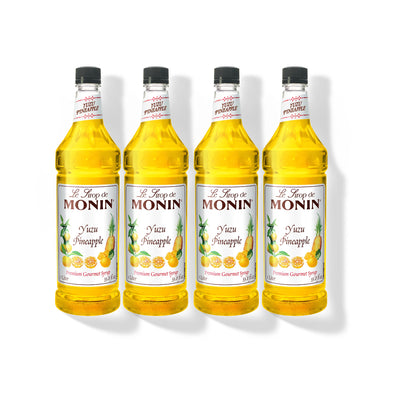 Monin Yuzu Pineapple Syrup 1L Plastic Bottle (Pack of 4)