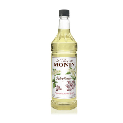 Monin Elderflower Syrup 1L Plastic Bottle