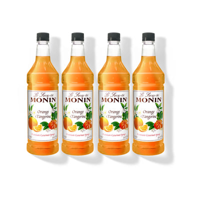 Monin Orange Tangerine Syrup 1L Plastic Bottle (Pack of 4)