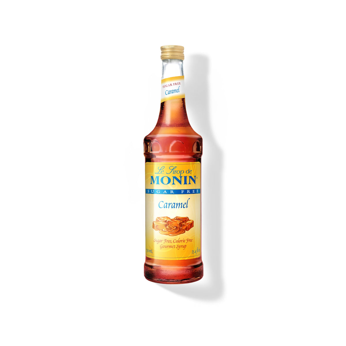 Monin Sugar Free Caramel Syrup 750ml Glass Bottle