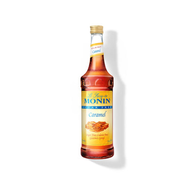 Monin Sugar Free Caramel Syrup 750ml Glass Bottle