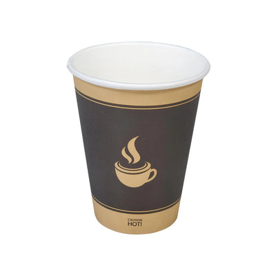 Morning Dew 12 oz Hot Paper Cups (Ebony Print) - H12E