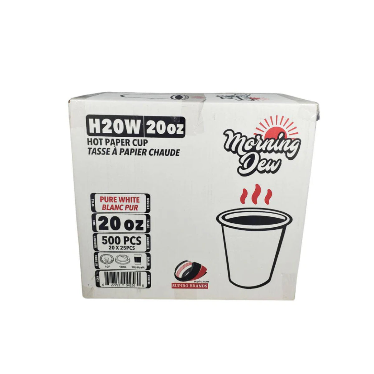 Morning Dew 20 oz Hot Paper Cups (White) - H20W