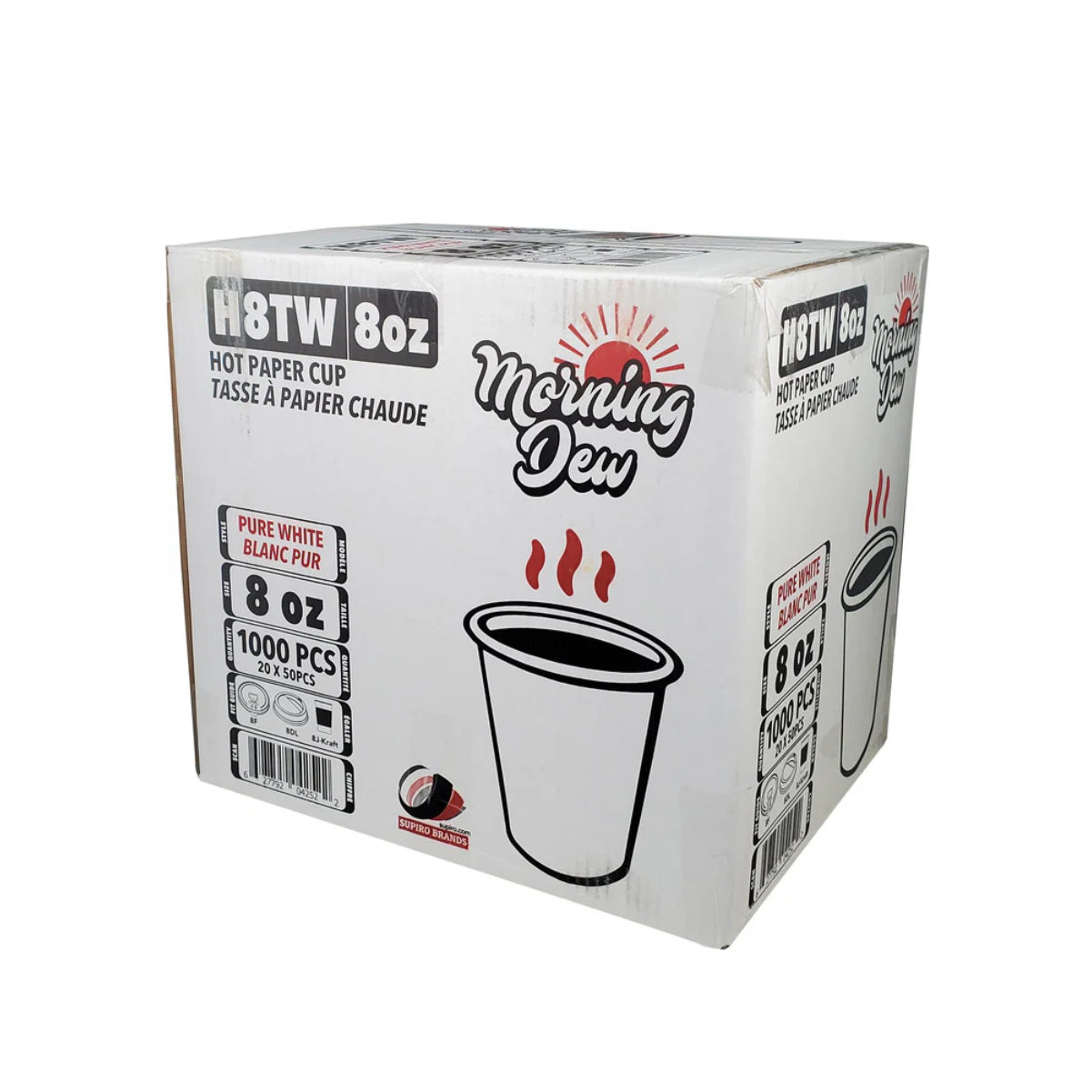 Morning Dew 8 oz Hot Paper Cups (White) - H8TW