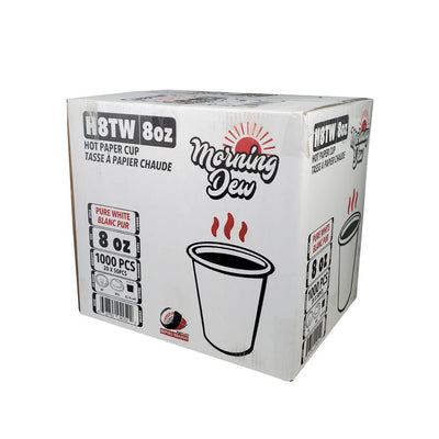 Morning Dew 8 oz Hot Paper Cups (White) - H8TW