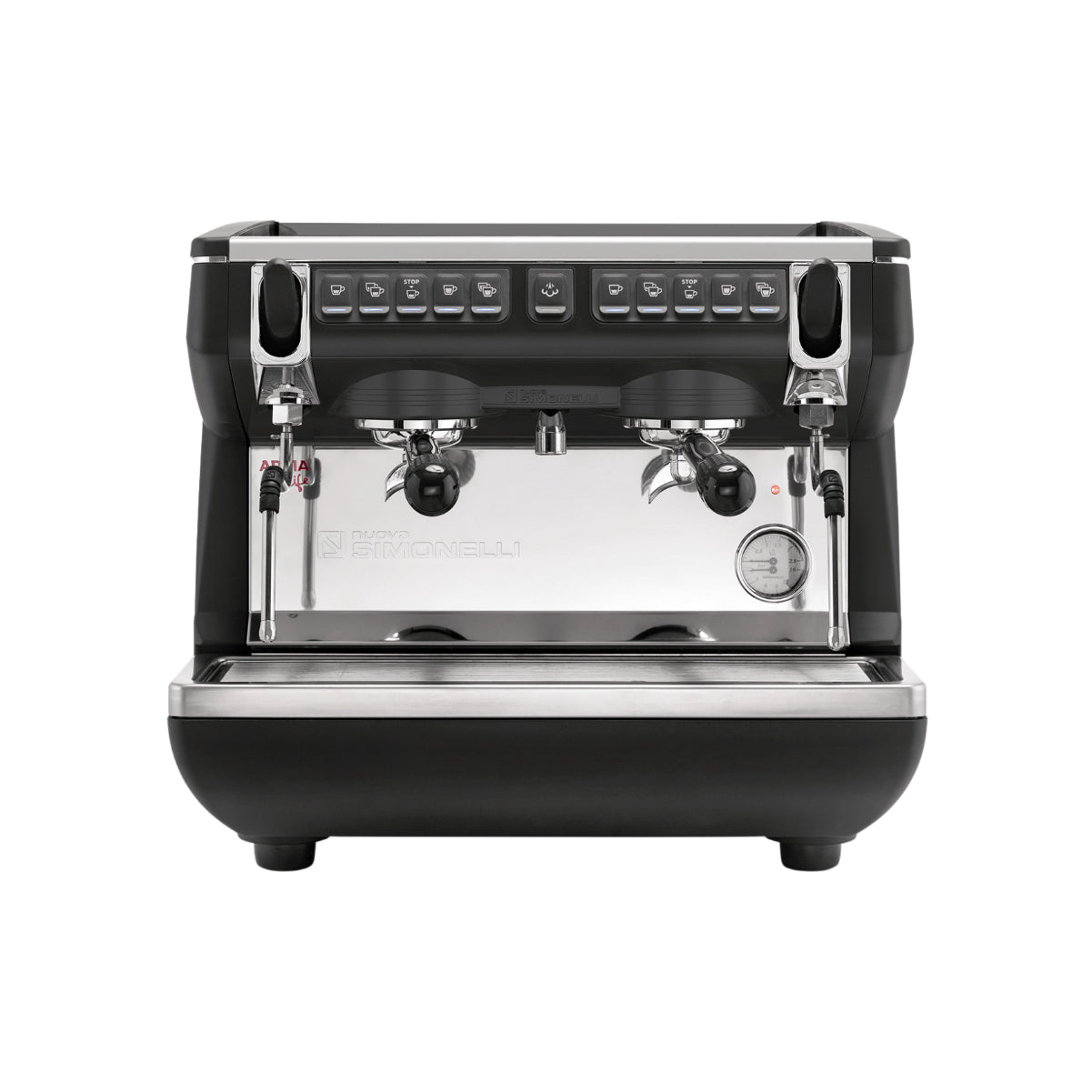Machine à expresso semi-automatique Bezzera Aria Top PID avec contrôle de débit (noir avec bois)